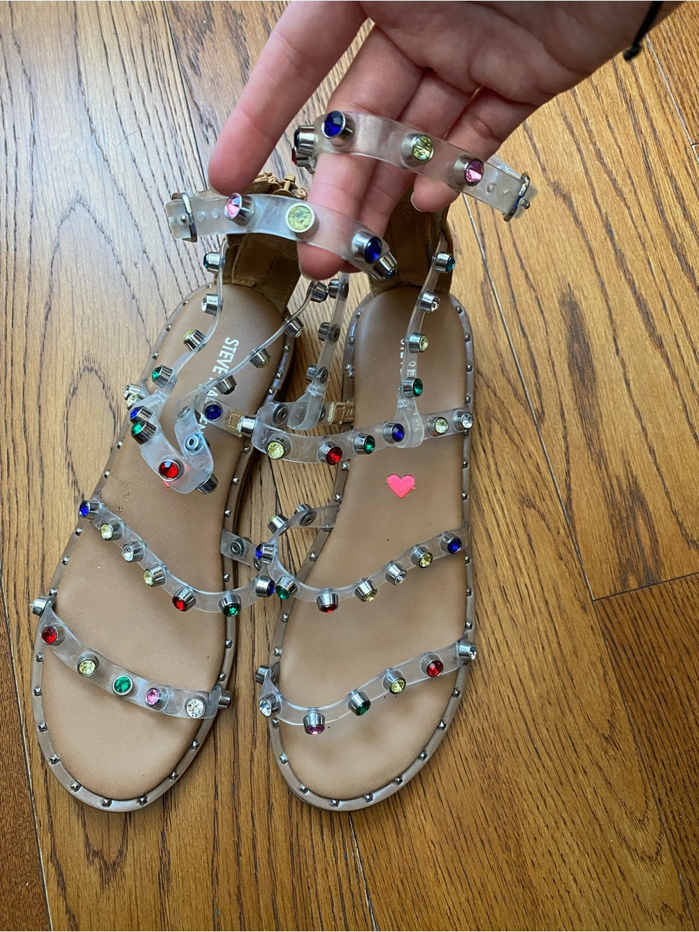 Steve Madden multicolored rhinestone sandals